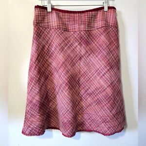 JACLYN SMITH Bergundy Tweed Midi Skirt. Size 10